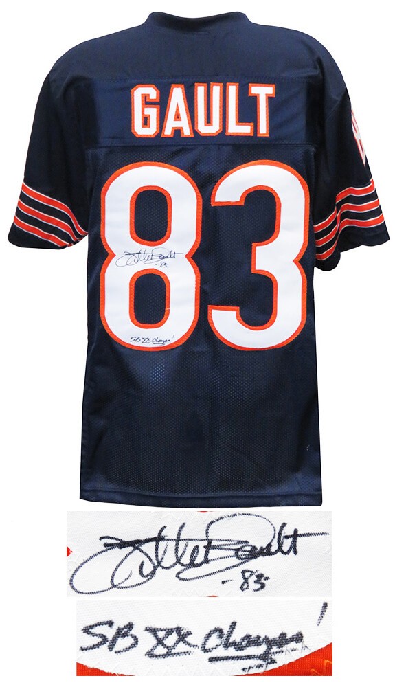 WILLIE GAULT Signed Bears Navy Throwback Jersey w/SB XX Champs - SCHWARTZ