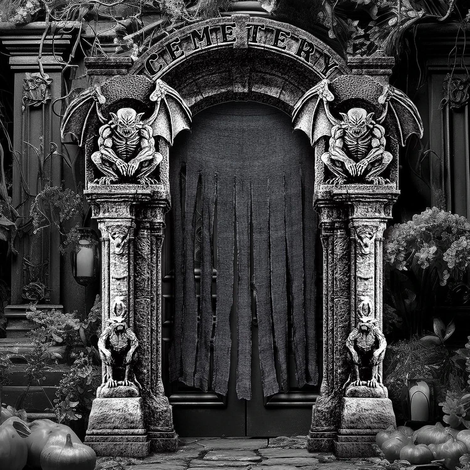 4 Pcs Halloween Cemetery Archway Outdoor Decorations Halloween Cemetery Scary 4 Pcs Halloween Cemetery Archway Outdoor Decorations Halloween Cemetery Scary
