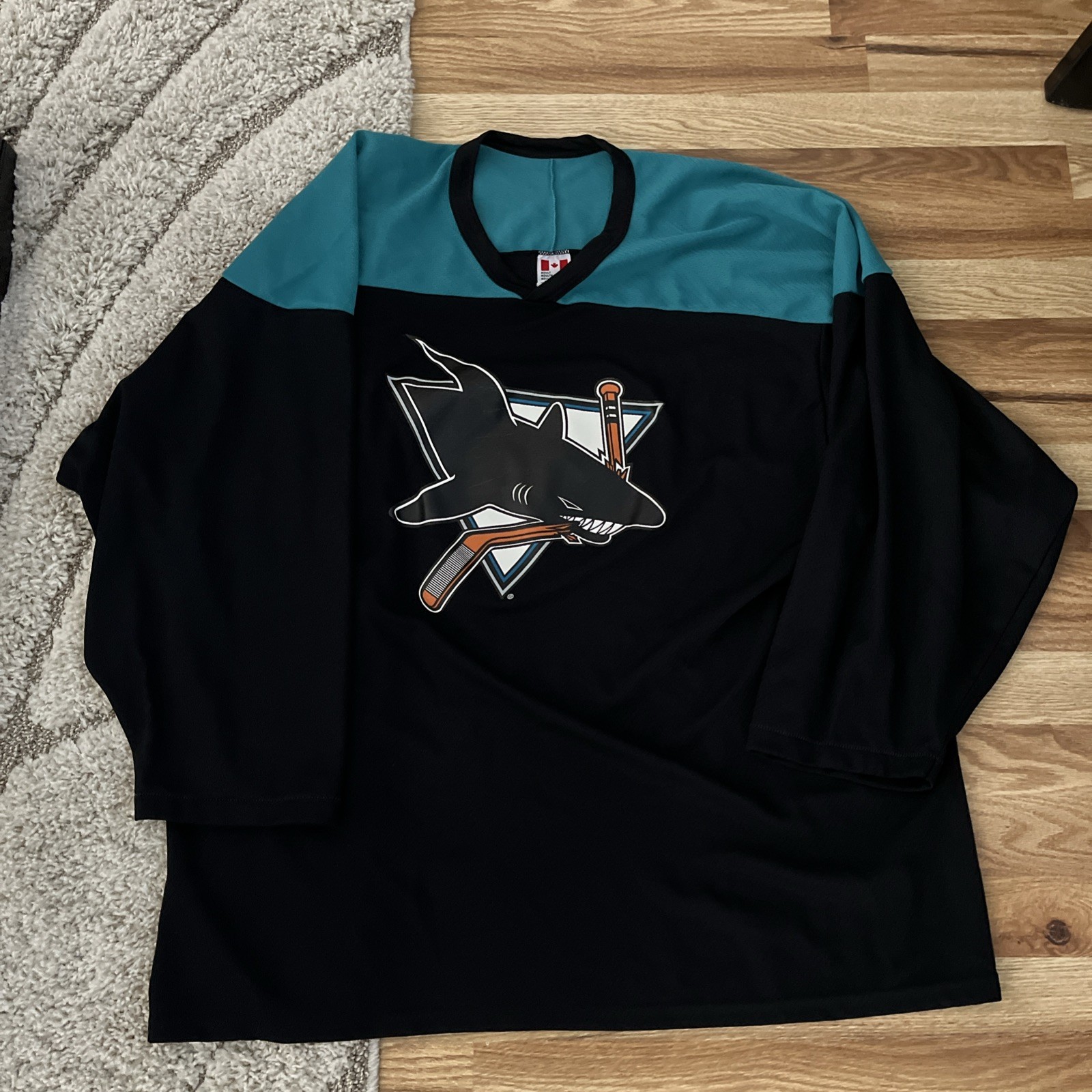 Vintage San Jose Sharks Maska Air Knit NHL Hockey Jersey XXL VTG 90s 1990s Y2K
