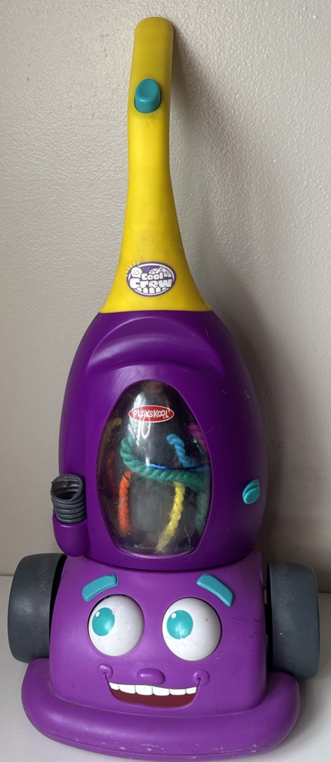 Playskool Hasbro Cool Crew Dusty the Vacuum Cleaner Eyes Sounds WORKS Vintage Playskool Hasbro Cool Crew Dusty the Vacuum Cleaner Eyes Sounds WORKS Vintage