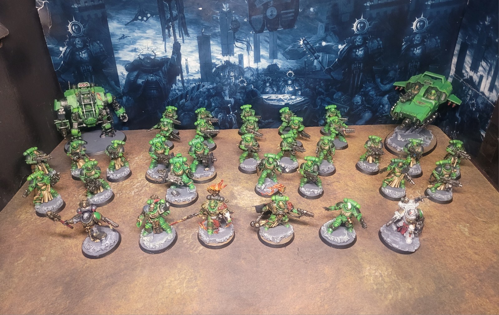 ​Warhammer 40k Battle Ready Painted Salamanders Army - 1200pts, Vulkan & Adrax