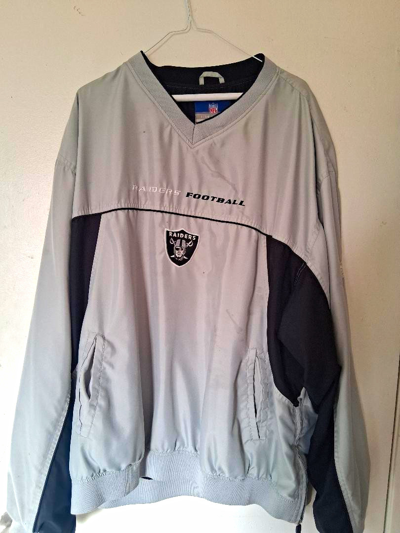 Reebok NFL Oakland Raiders On Field Pullover Jacket Gray/Black