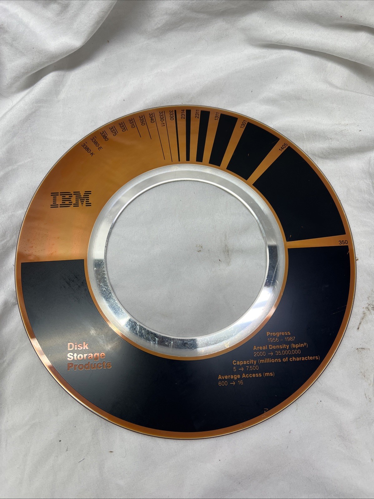 MUSEUM RARE IBM Disk Storage Memento Promotional Advertising Platter Disk 8.5” MUSEUM RARE IBM Disk Storage Memento Promotional Advertising Platter Disk 8.5”