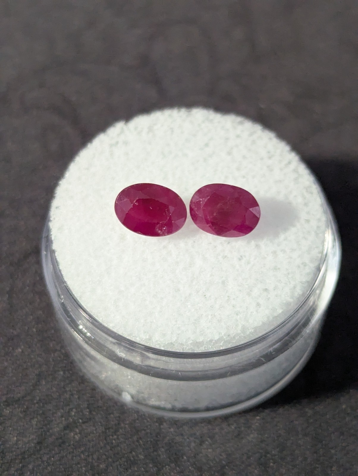 2.28 ctw Natural Red Ruby Matched Pair 7x5mm Calibrated Oval Faceted Gemstones