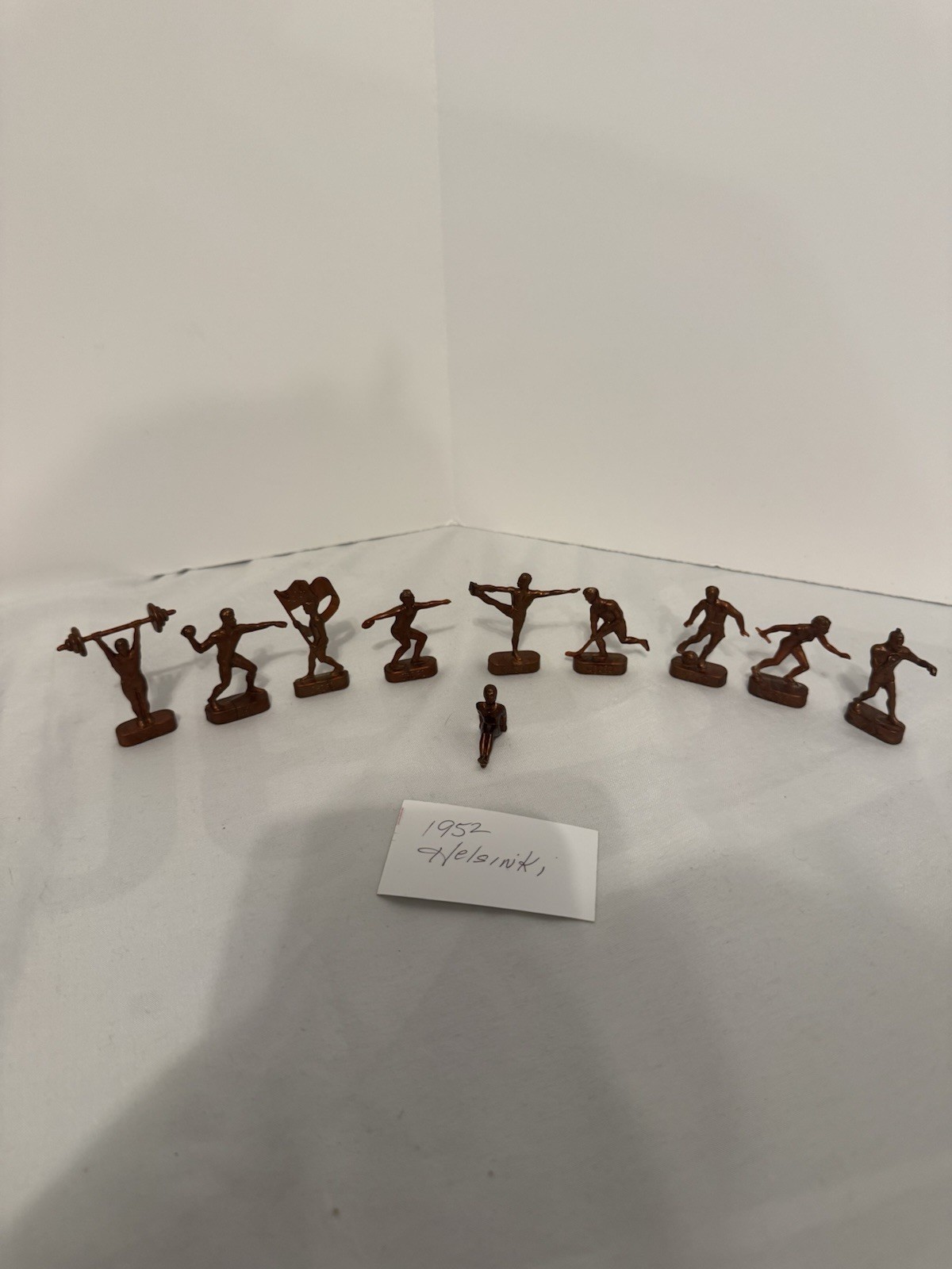 Vintage 1952 Helsinki Olympics Athlete Figures Lot 10 Plastic Sports Miniatures