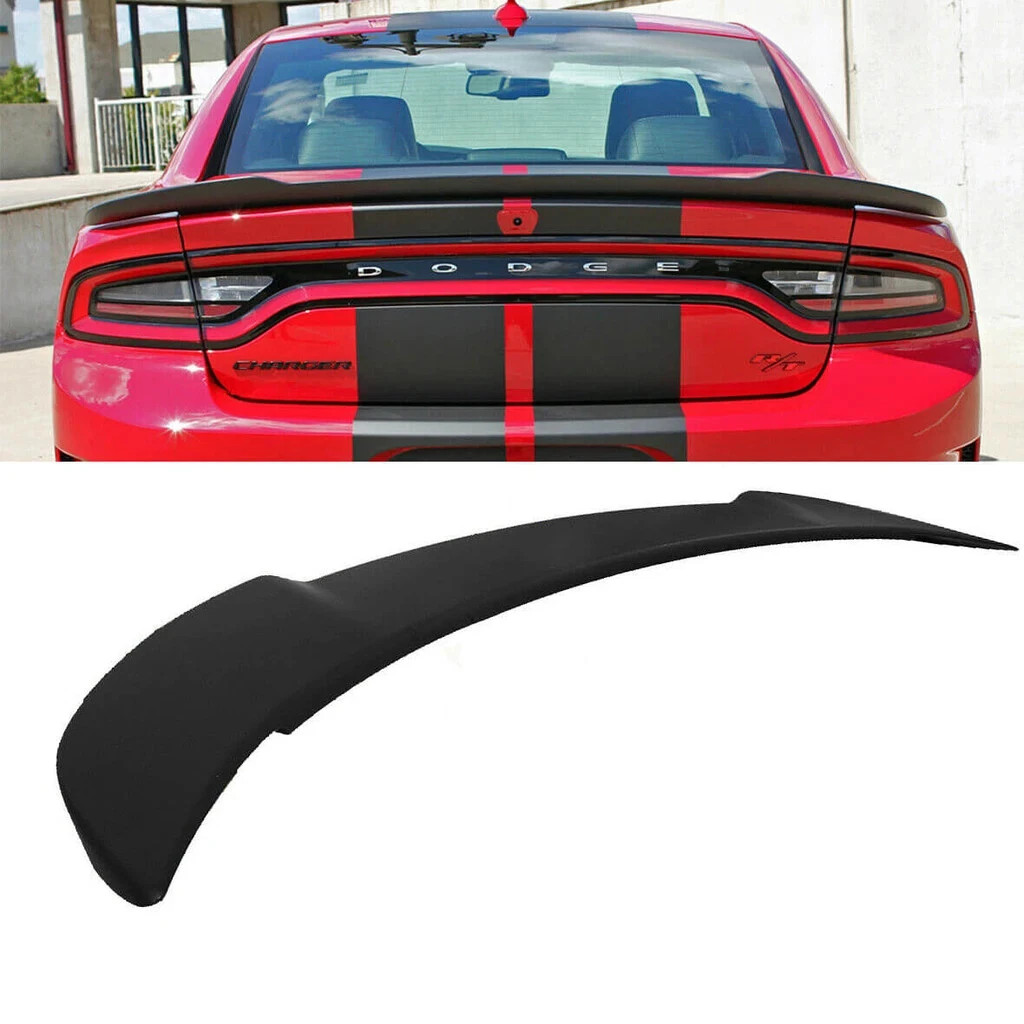For 2011-2023 Dodge Charger Matte Black Hellcat Style SRT Trunk Spoiler Wing Lip