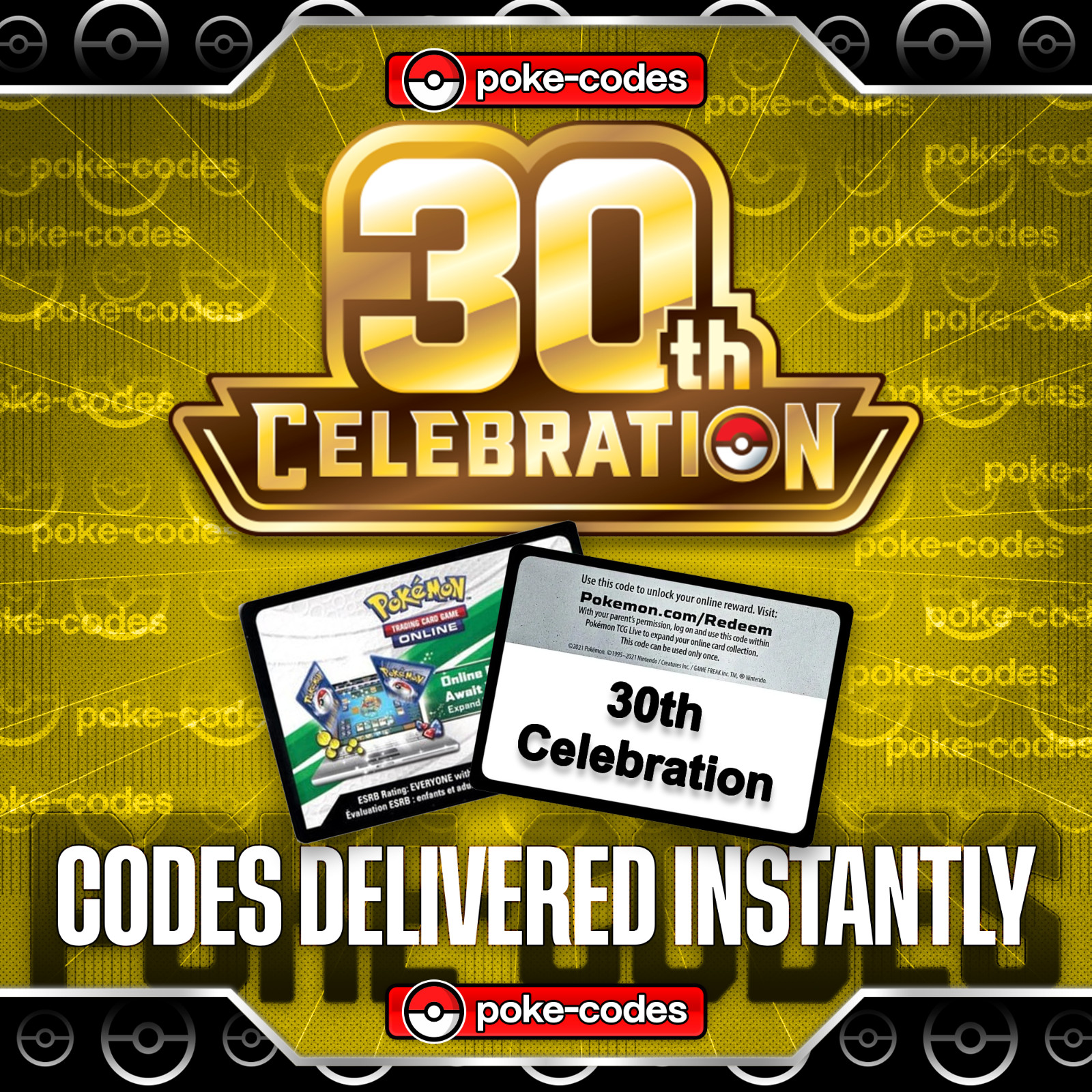 Pokemon - 30th Celebration TCG Code Cards - INSTANT DELIVERY Pokemon - 30th Celebration TCG Code Cards - INSTANT DELIVERY