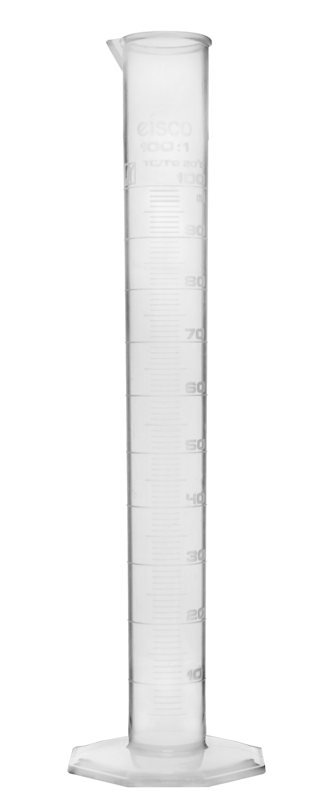 Eisco Labs 100ml Graduated Cylinder, Class B - Polypropylene