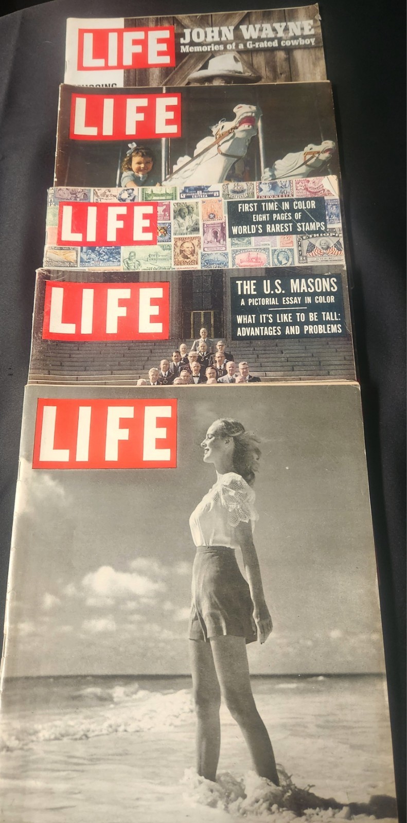 Vintage Life Magazines Years: 1946, 1947, 1954, 1956, and 1972