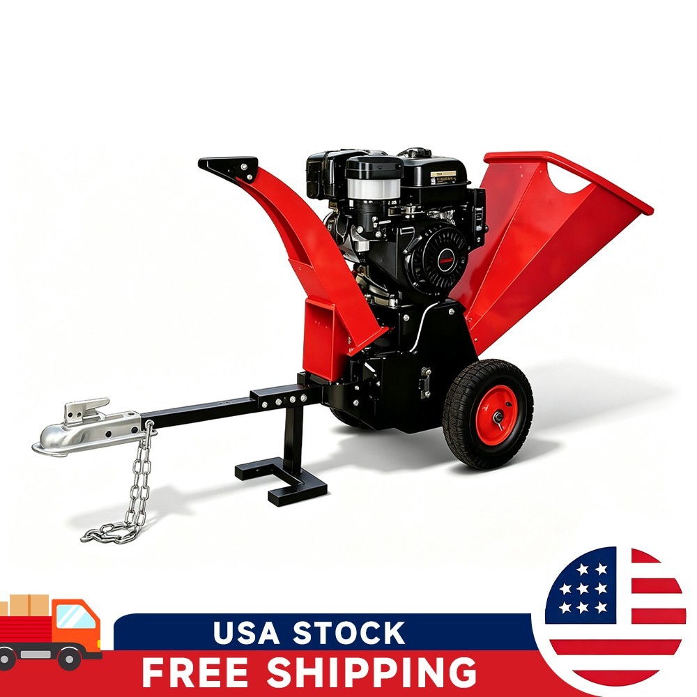 FREE SHIP 5 inch 420CC 15HP Wood chipper Mulcher EPA Gas Engine 2-Wheel Tow Bar FREE SHIP 5 inch 420CC 15HP Wood chipper Mulcher EPA Gas Engine 2-Wheel Tow Bar
