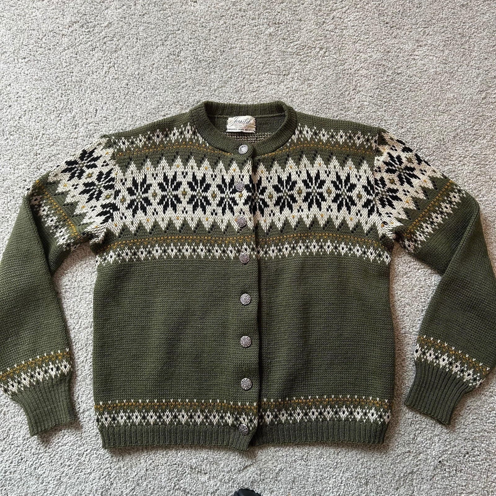 Vintage Jersild Men\'s size Small Green Wool Cardigan Sweater 100% Virgin Wool Vintage Jersild Men\'s size Small Green Wool Cardigan Sweater 100% Virgin Wool
