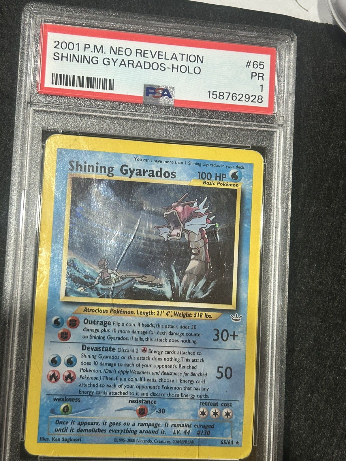 Pokemon TCG Neo Revelation Shining Gyarados 65/64 Holo Secret Rare PSA 1