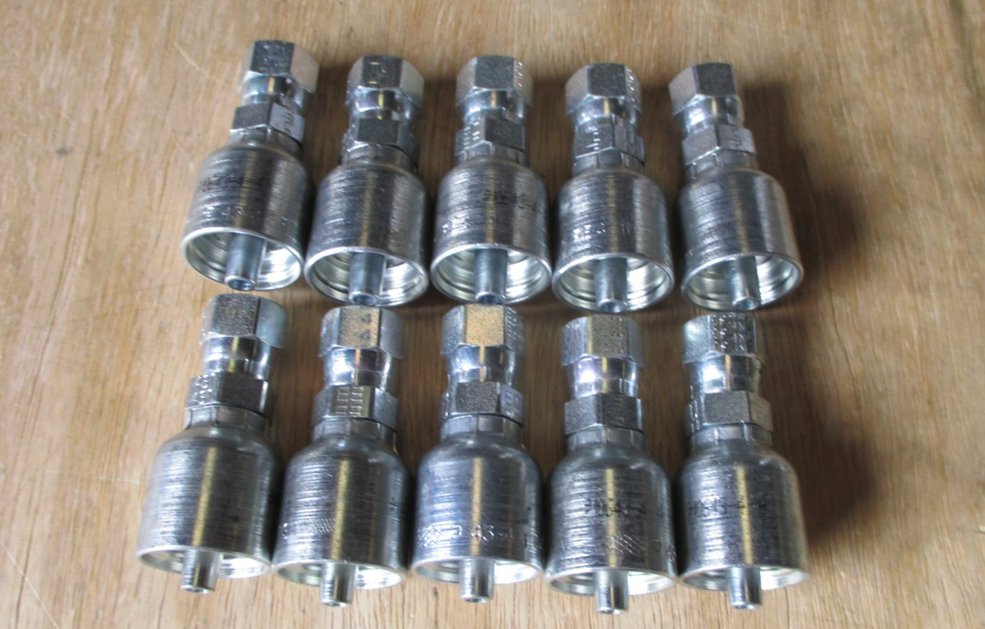 10 Pack Genuine Parker Hydraulic Hose Fittings 10643-4-4 FJIC STRAIGHT
