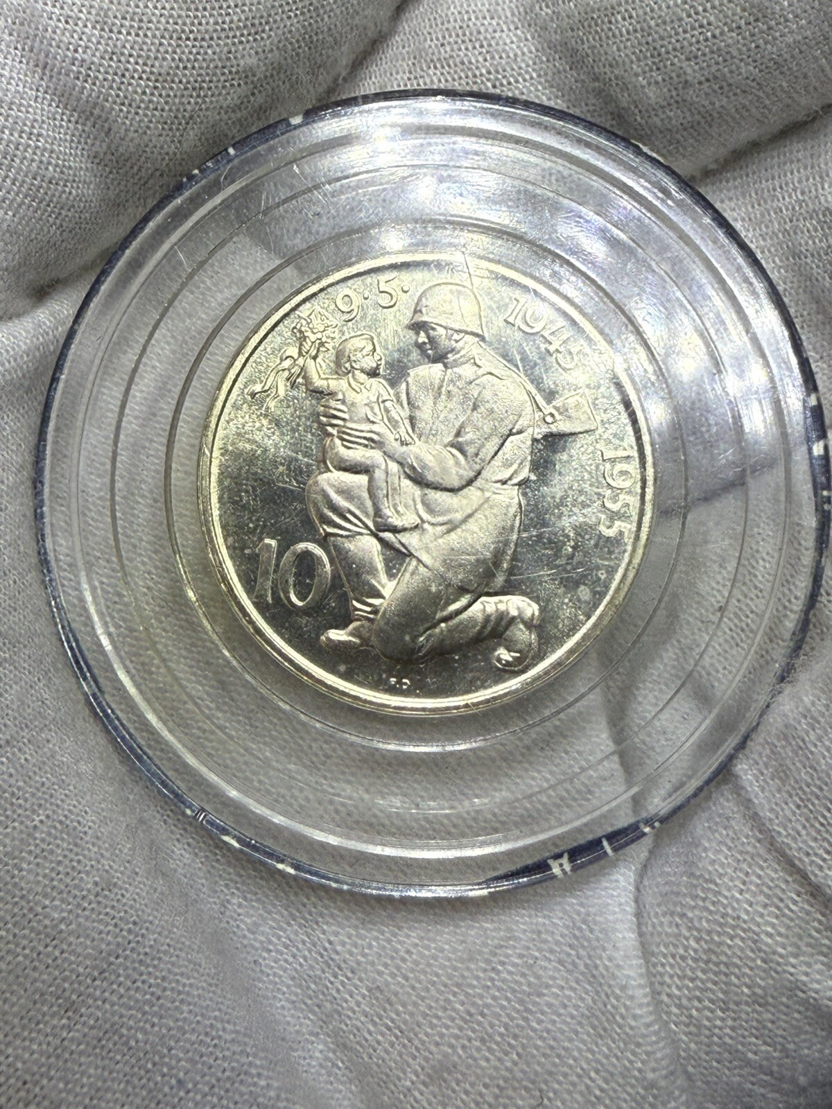 1955 Proof Czechoslovakia 10 Korun Original Mint Capsule Gem Proof F3