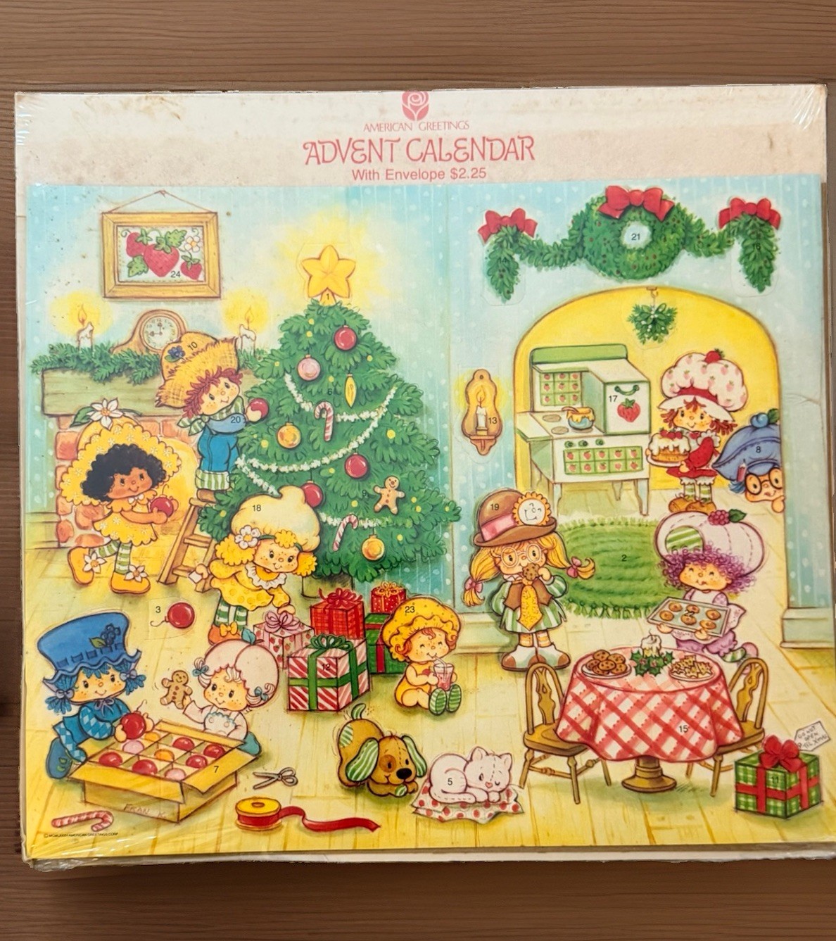VTG 1982 Strawberry Shortcake Advent Calendar Christmas NOS