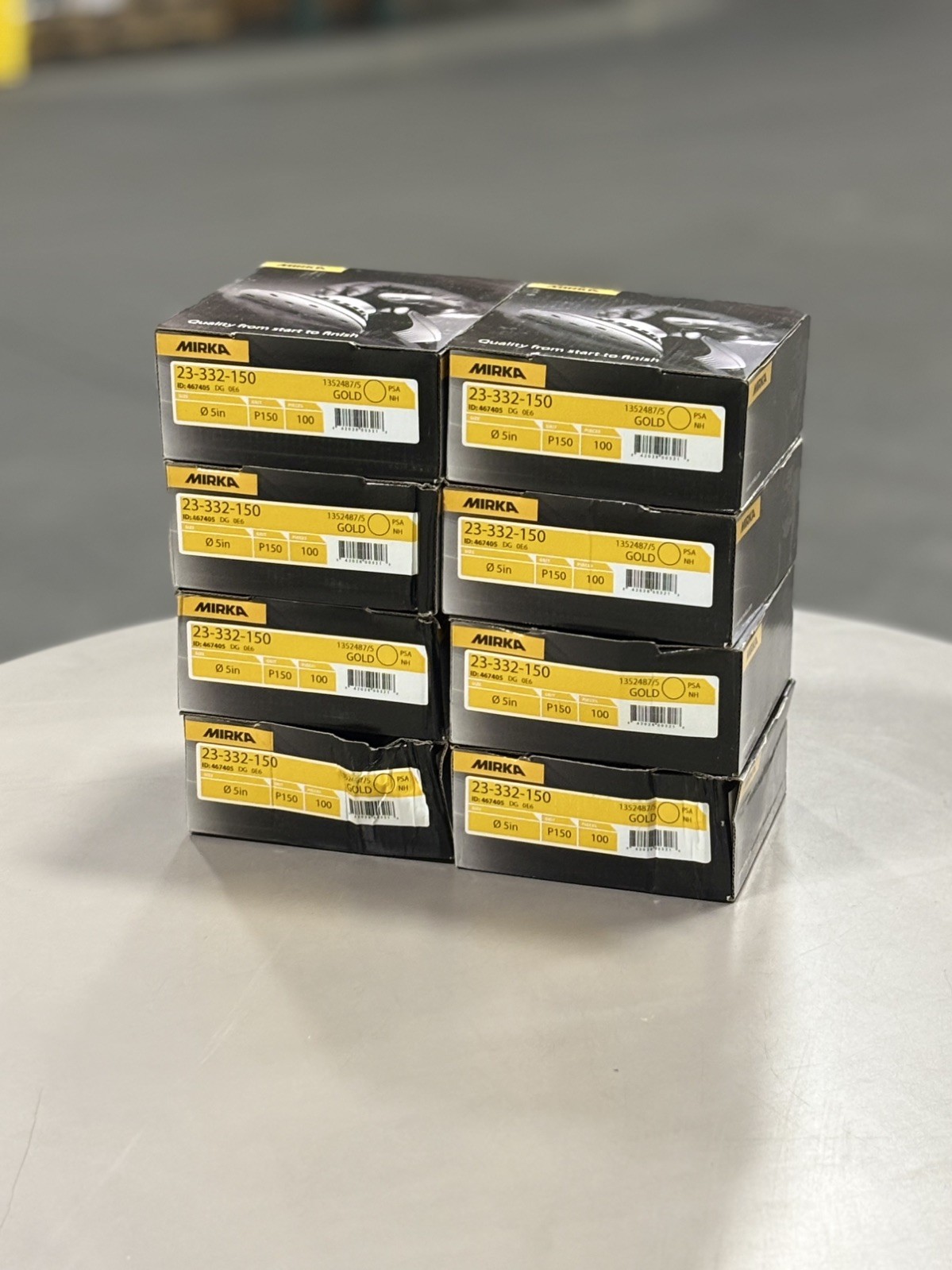 Mirka 23-332-150 Gold 5” 150 Grit PSA Sanding Discs, 8 Boxes- 100 Discs Per Box Mirka 23-332-150 Gold 5” 150 Grit PSA Sanding Discs, 8 Boxes- 100 Discs Per Box