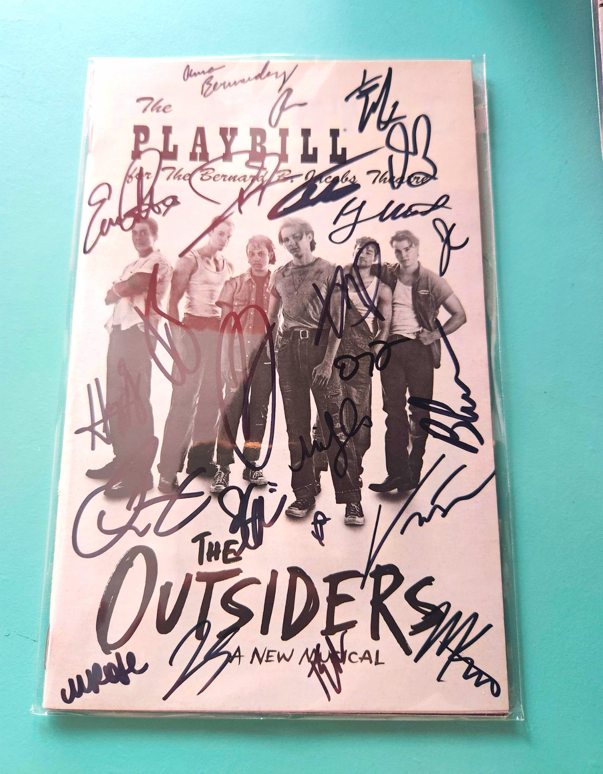The Outsiders Broadway Musical Limited Vintage Legacy Signed Playbill by OBC
