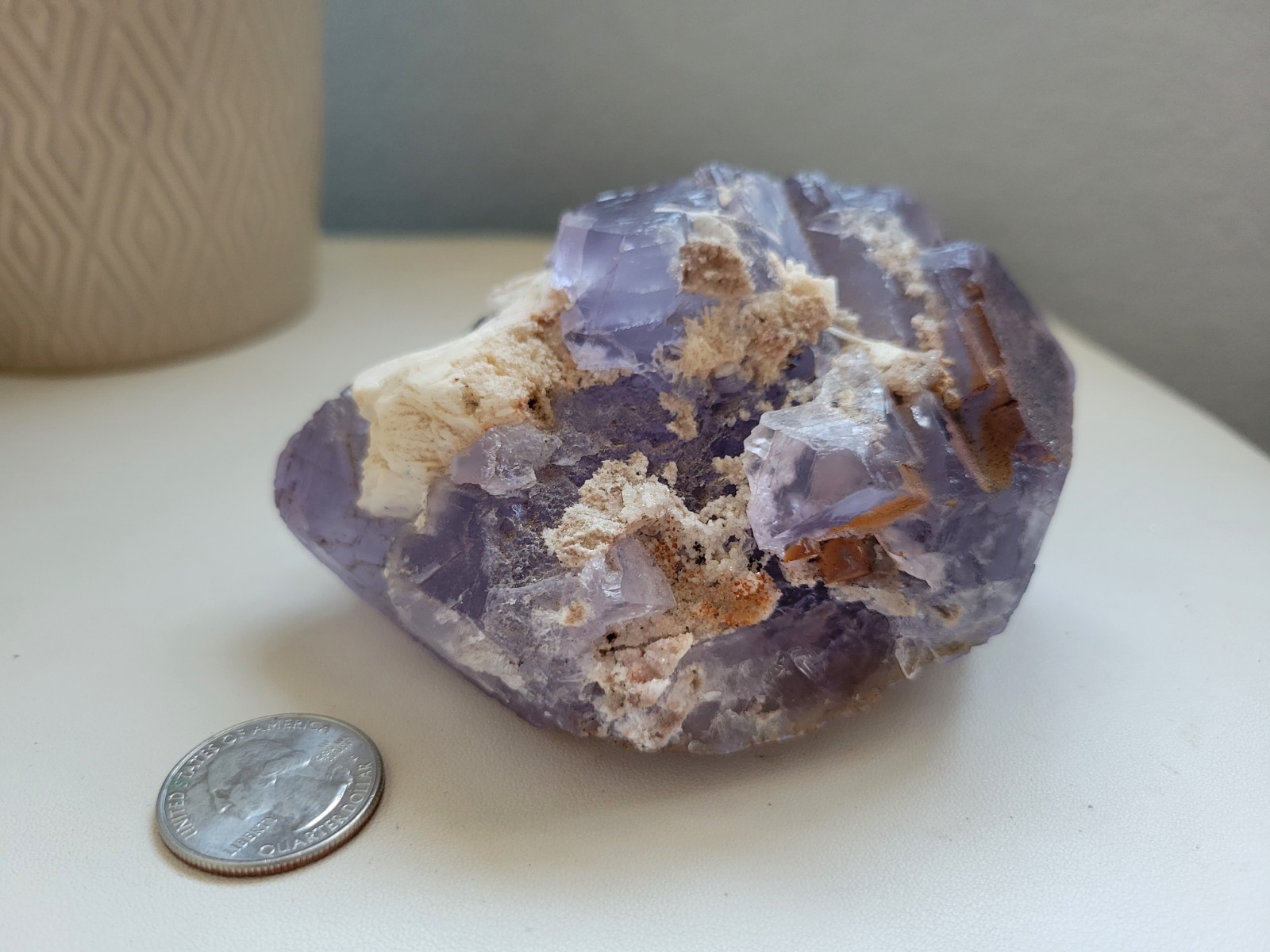 1.4 LB Natural Purple Fluorite Crystal Cluster Mineral Specimen