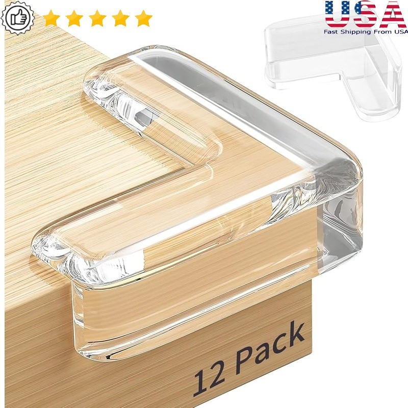 12 Pack Clear Corner Protectors Baby Furniture Edge Guards Soft Silicone Bumpers