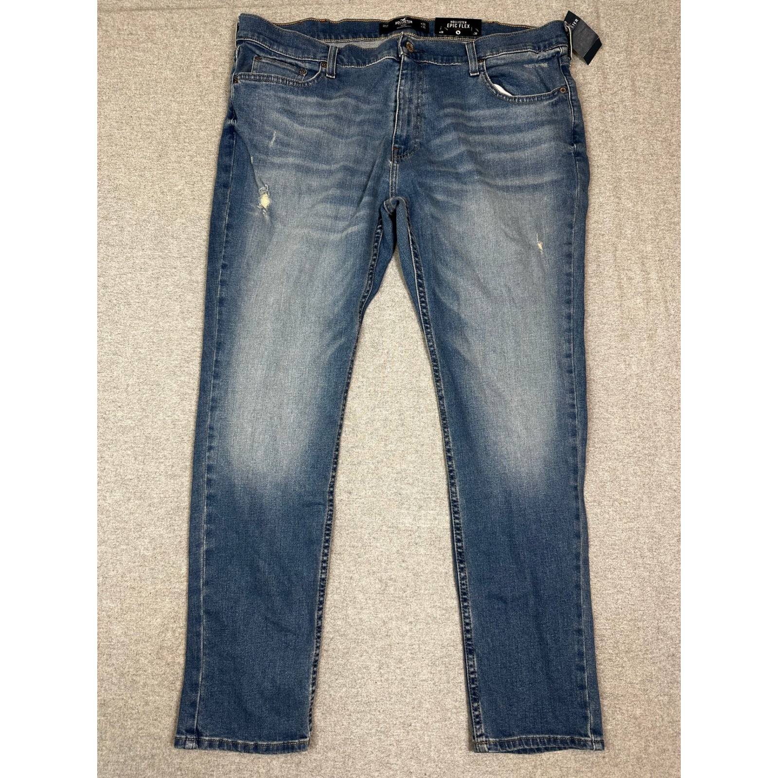 NWT Hollister Epic Flex Skinny Jeans Mens 38x30 Blue Medium Wash Distressed NWT Hollister Epic Flex Skinny Jeans Mens 38x30 Blue Medium Wash Distressed