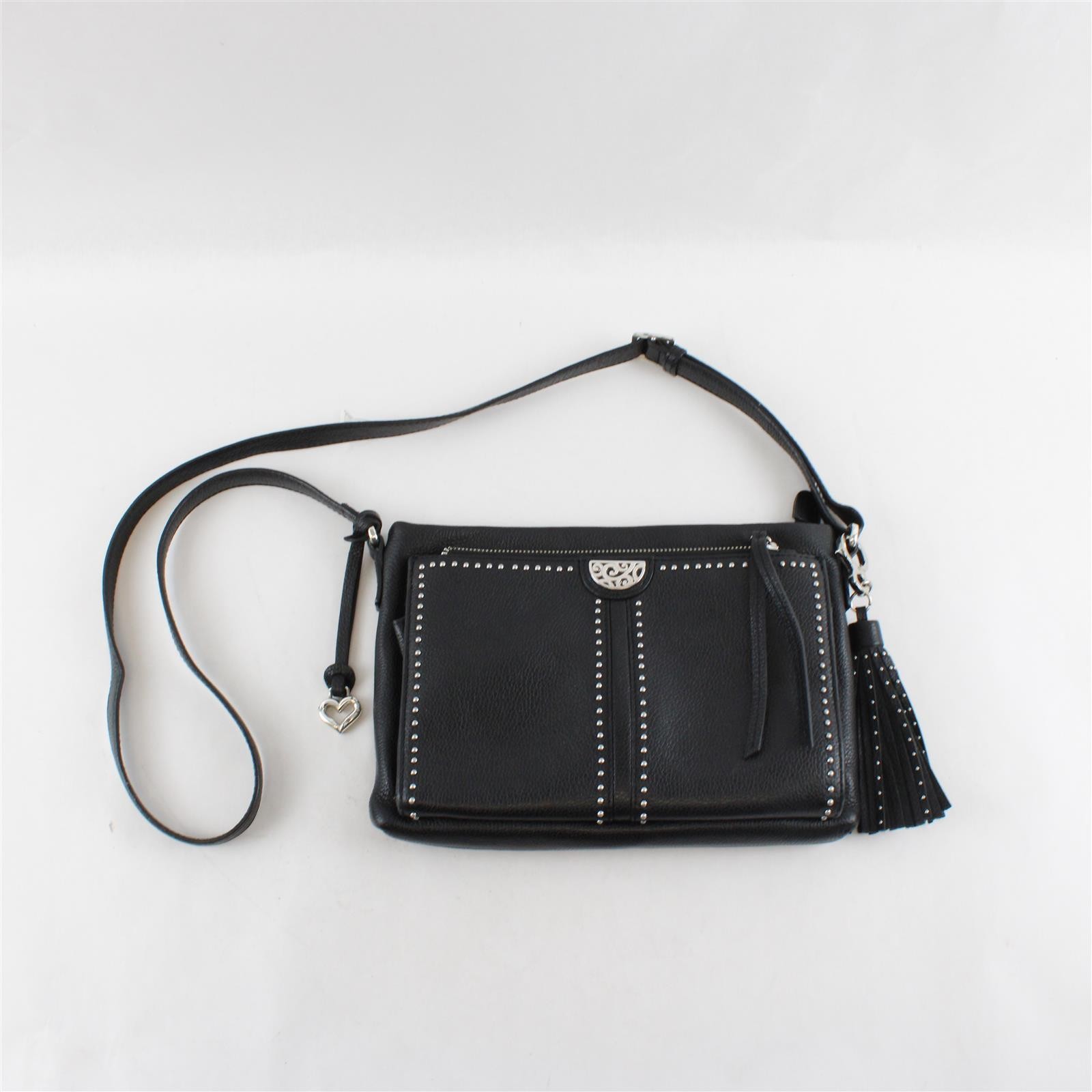 Brighton Jagger Pretty Tough Leather City Organizer Crossbody Purse Black