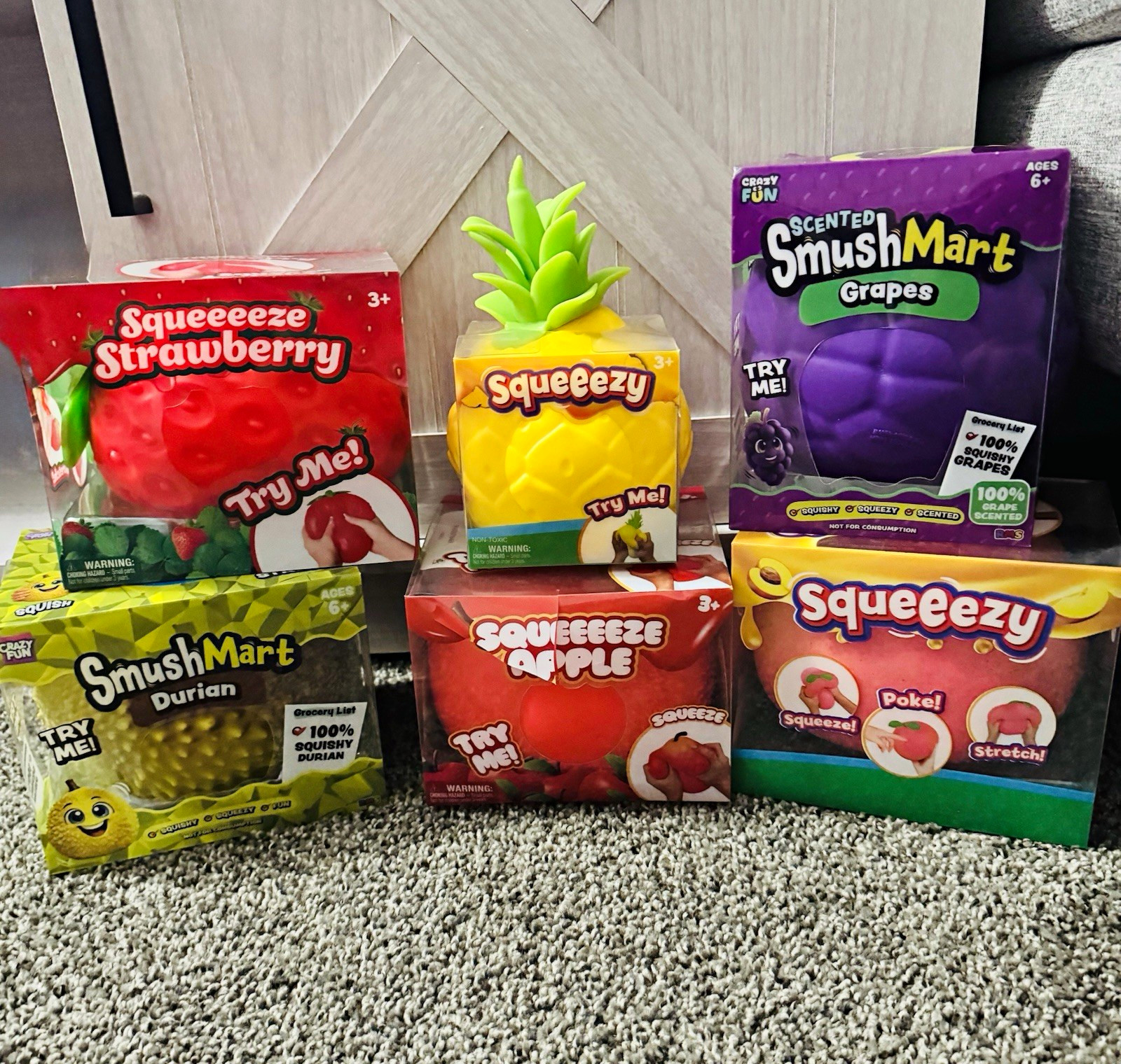 SmushMart & Squeezy Scented Squishy Fruit Toy Lot 6 Grapes Durian + More SmushMart & Squeezy Scented Squishy Fruit Toy Lot 6 Grapes Durian + More