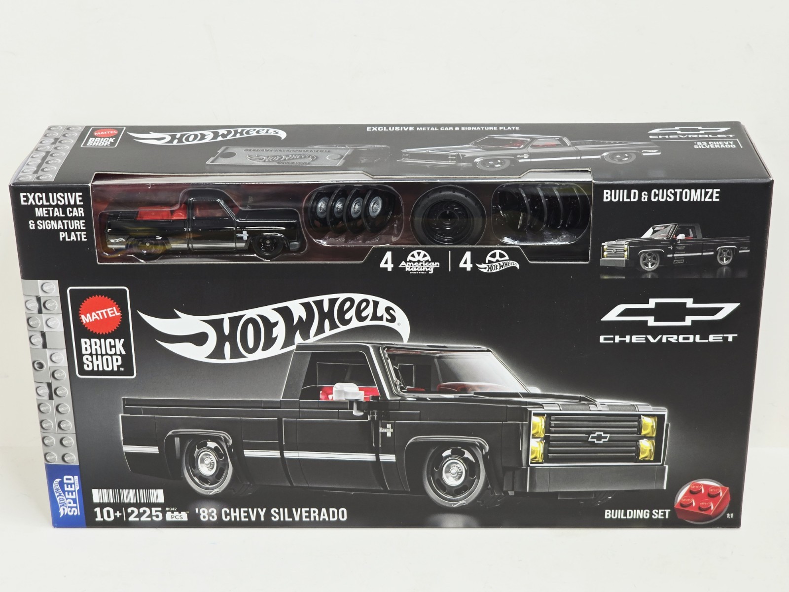 Mattel Brick Shop Hot Wheels Black ’83 Chevy Silverado Building Set Kit