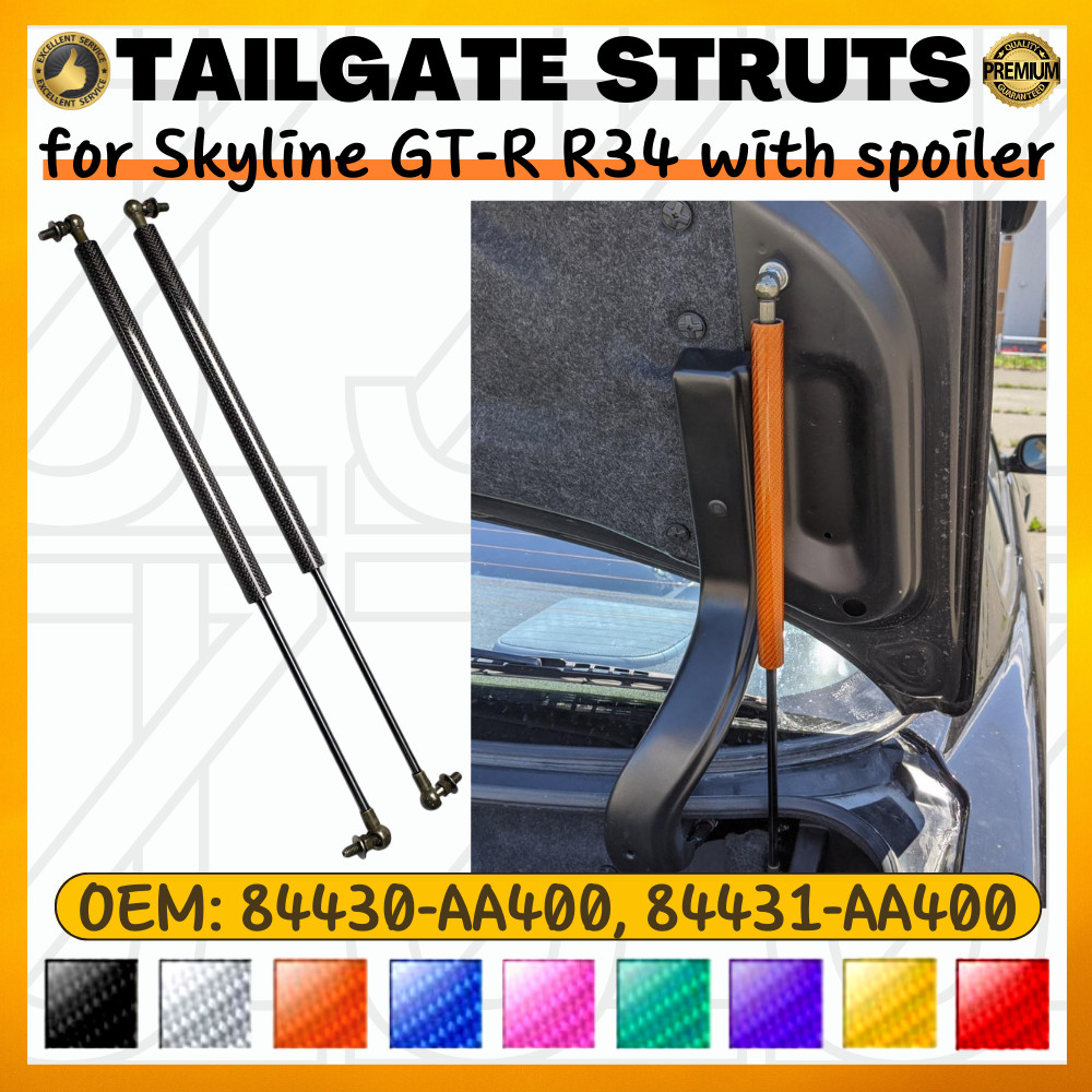 Tailgate Struts for Nissan Skyline GT-R BNR34 R34 1999-2002 WITH Spoiler