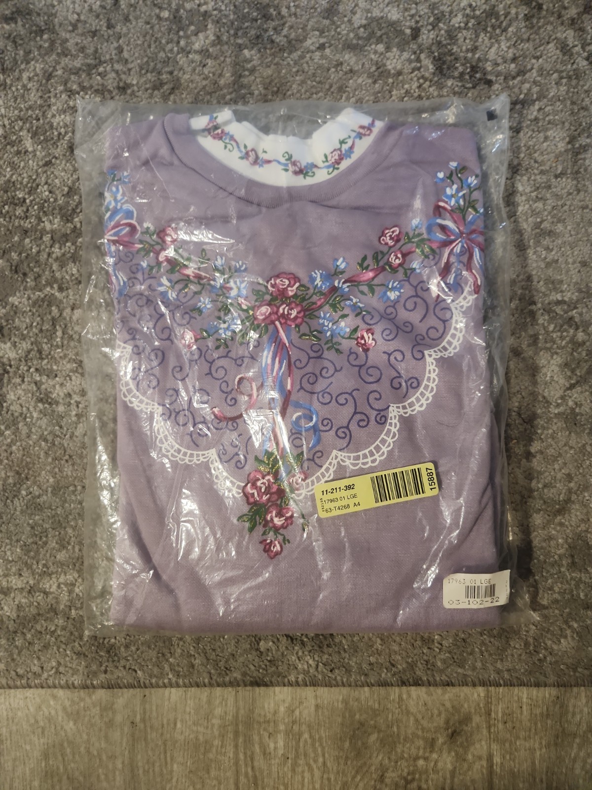 Vintage Blair  Floral Sweatshirt Made In USA Womens Size L Large Grandma Sweater