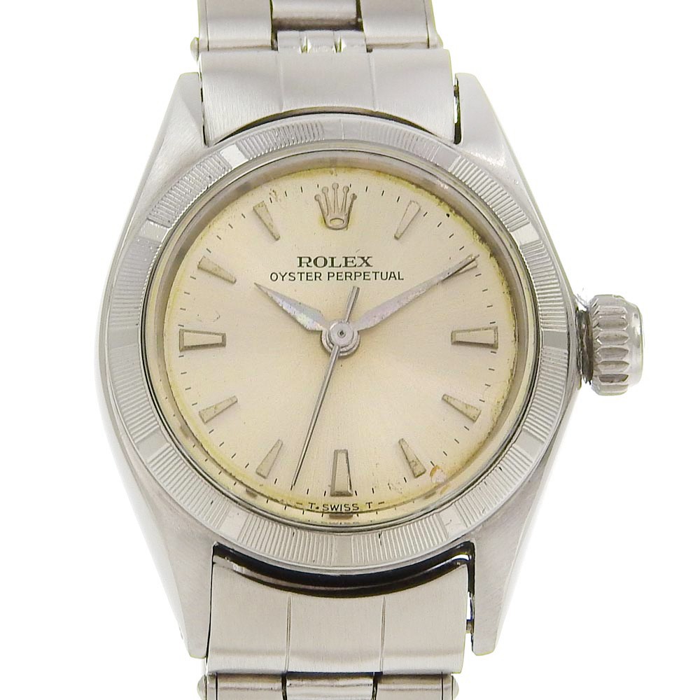 ROLEX Oyster perpetual Watches 6623 Engine turned bezel SilverDial Stainle...