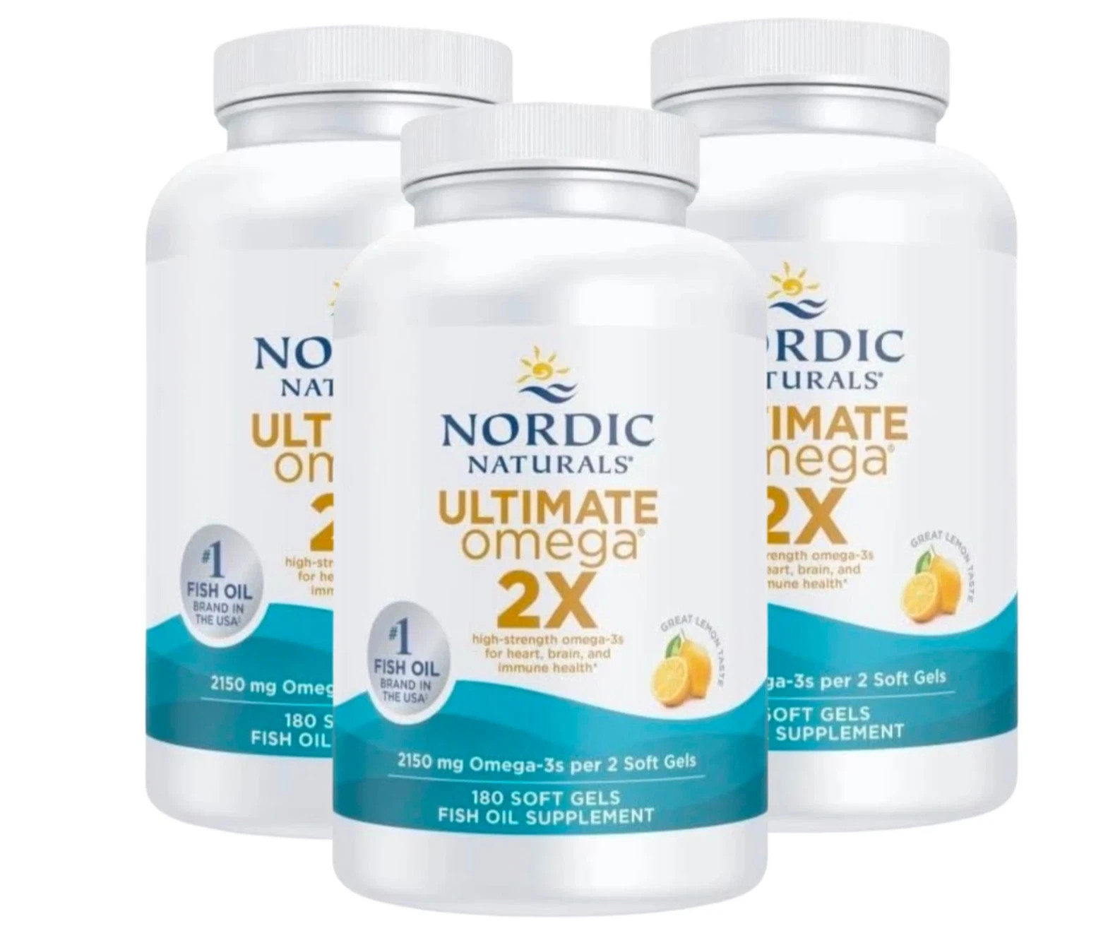 Nordic Naturals Ultimate Omega 2X - 2150mg Omega-3 Fish Oil, 180 Soft Gels