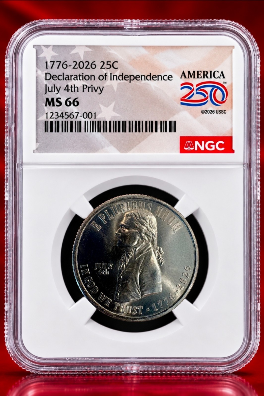 1776-2026 25C Declaration of Independence July 4th Privy Quarter NGC MS66 %presa 1776-2026 25C Declaration of Independence July 4th Privy Quarter NGC MS66 %presa