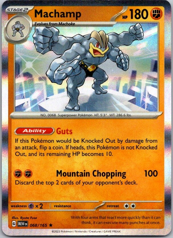 Machamp Holo Rare SV: Scarlet & Violet 151 068/165 NM Machamp Holo Rare SV: Scarlet & Violet 151 068/165 NM