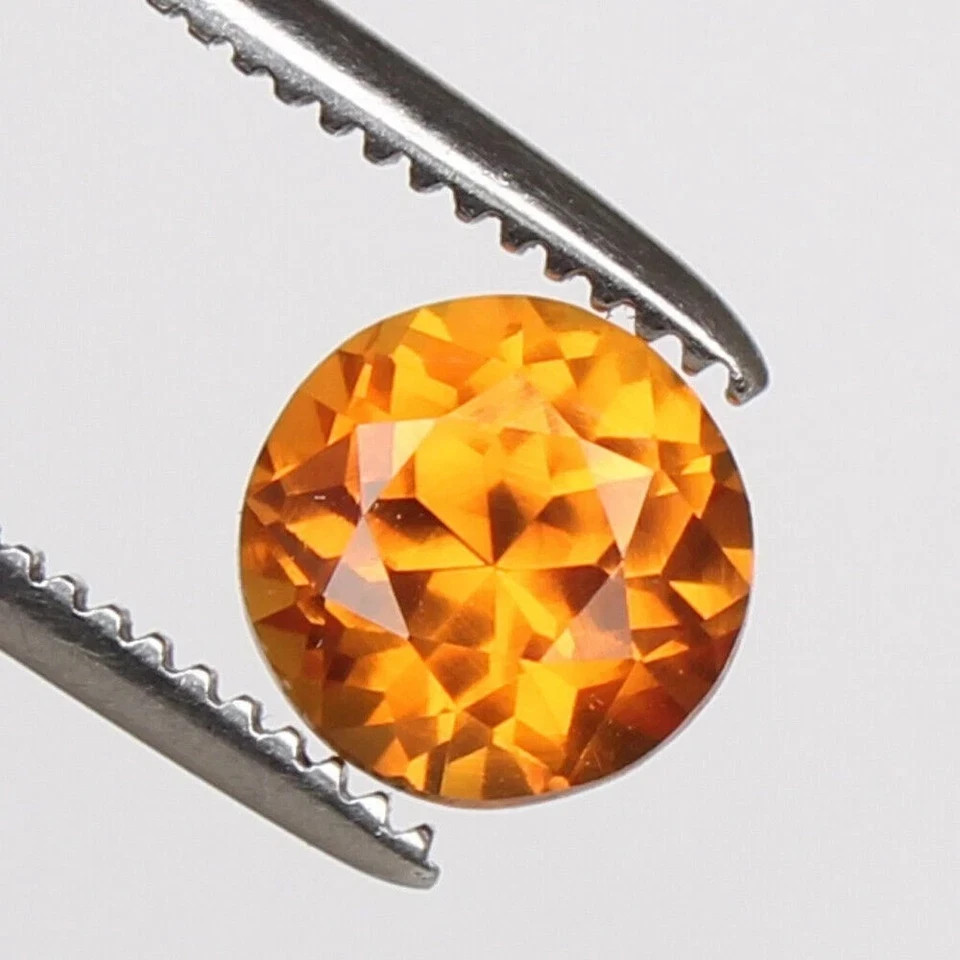 Elegant Round Cut 5.70 Ct Natural Orange Color Sapphire Certified Loose Gemstone