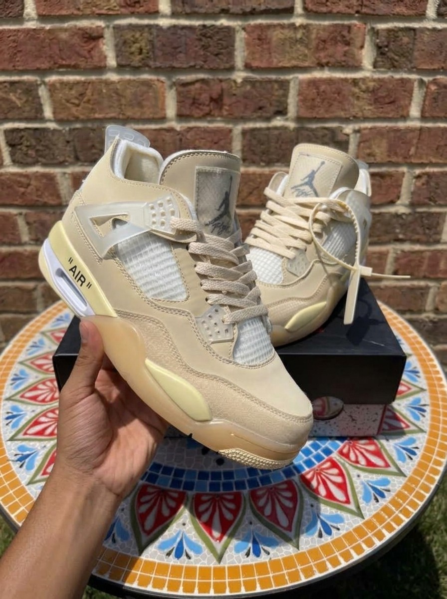 MENS Jordan 4 Retro Off-White Sail Size US (7-12) NEW WITH BOX
