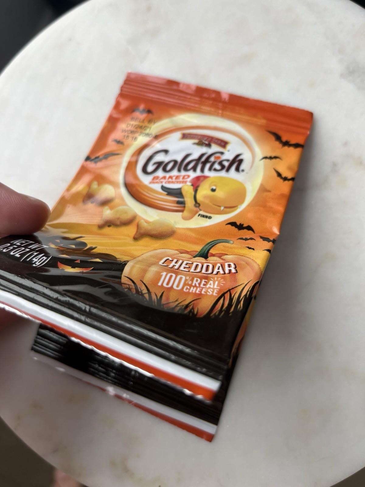 RARE Factory Error Goldfish Halloween Cheddar Snack Bag - Sealed, Mispackaged