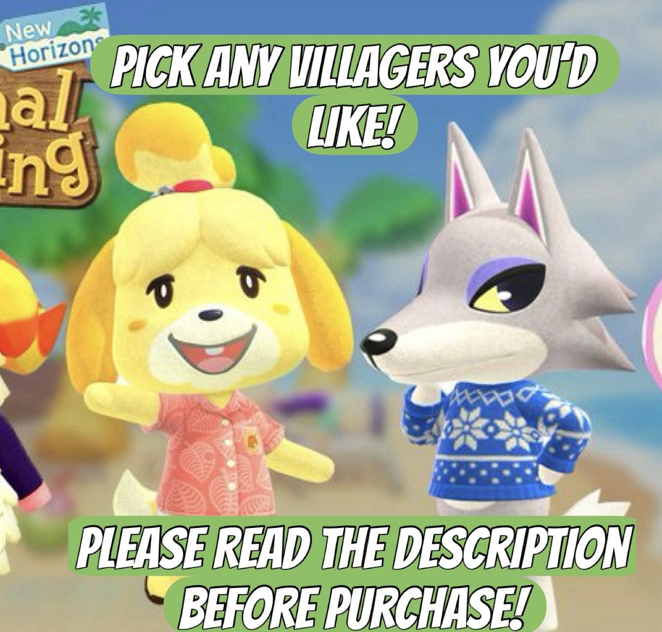 ⭐️Animal Crossing New Horizons (ACNH) CHOOSE ANY VILLAGER *READ DESCRIPTION*⭐️