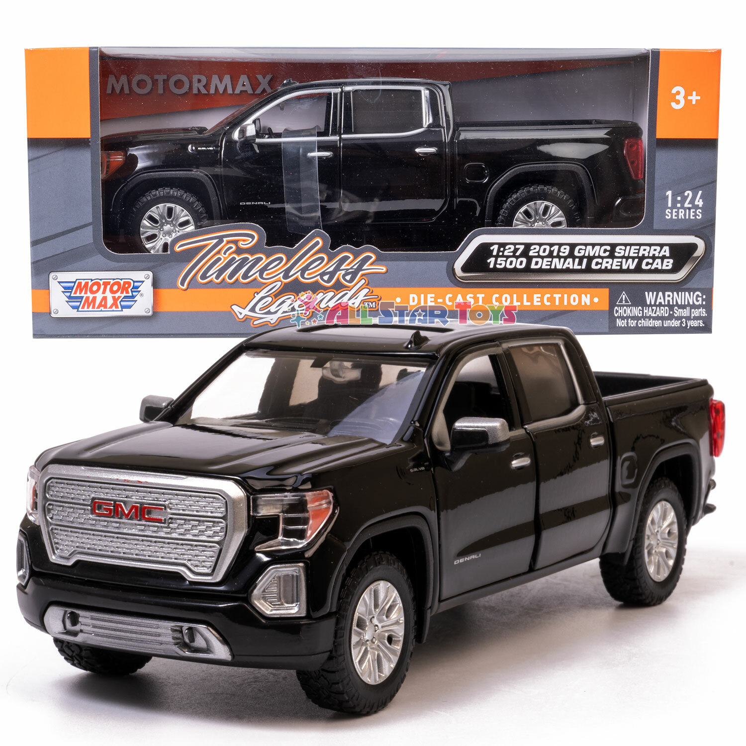 MOTORMAX 1:27 2019 GMC SIERRA 1500 DENALI CREW CAB PICKUP TRUCK BLUE 79362 79361