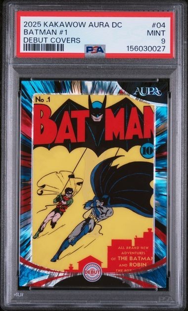 2025 KAKAWOW AURA DC BATMAN #1 DEBUT COVERS #1 PSA 9