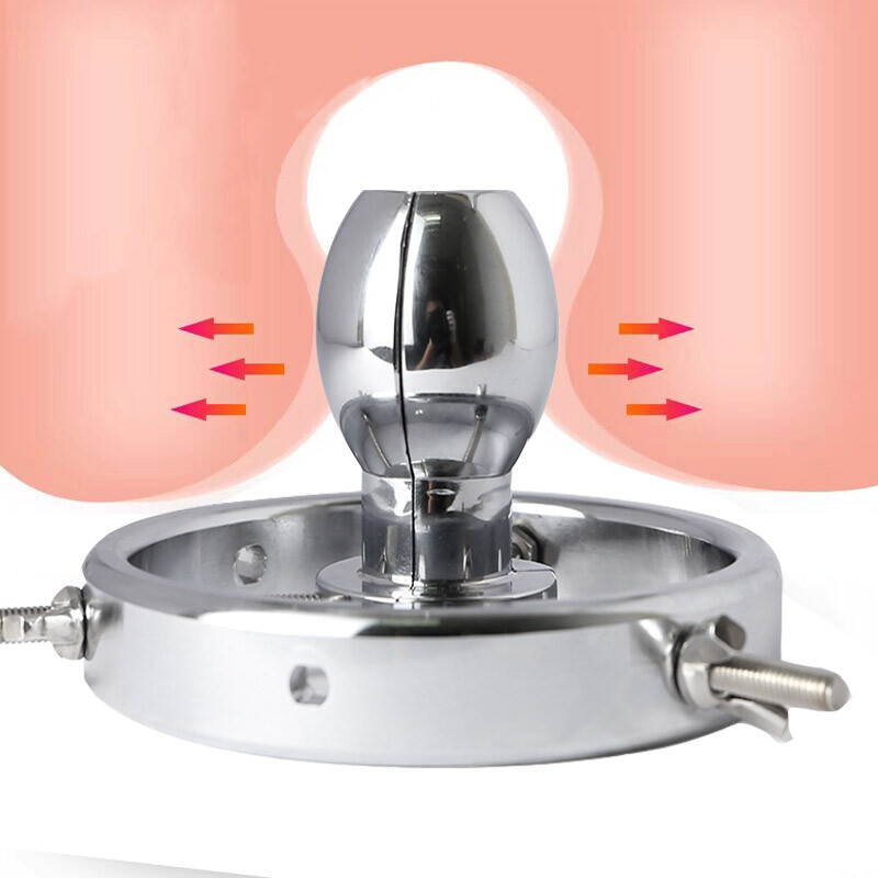 Adjustable Huge Metal Hollow Open Plug Speculum E-stim Spreader Dilator Device