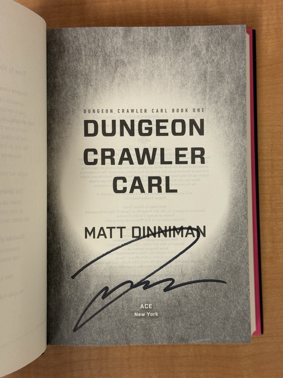 Matt Dinniman Dungeon Crawler Carl SIGNED Hardcover 1st Edition Matt Dinniman Dungeon Crawler Carl SIGNED Hardcover 1st Edition