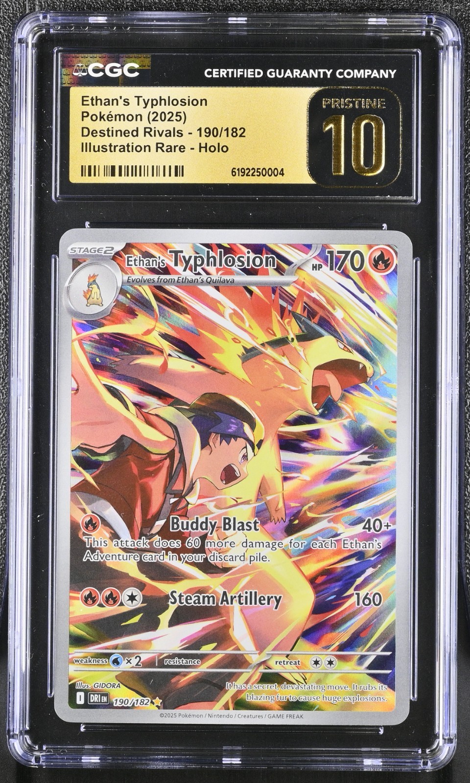 2025 Pokemon Ethan's Typhlosion DRI 190/182 Illustration Rare CGC 10 PRISTINE 2025 Pokemon Ethan's Typhlosion DRI 190/182 Illustration Rare CGC 10 PRISTINE