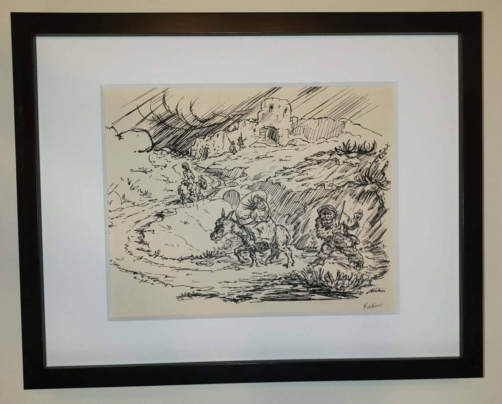 ALFRED KUBIN Original HAND SIGNED German Expressionist LITHOGRAPH 1919 Framed