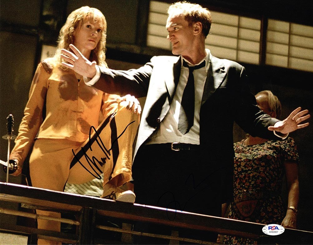 Kill Bill Cast Thurman and Taranitino Autographed Signed 11x14 Photo PSA/DNA COA