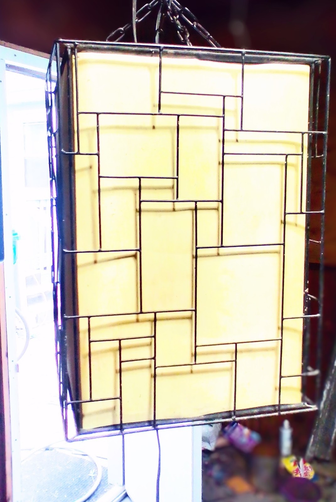 Vintage Mid Century Modern Geometric Swag Lamp Pendant Light Metal Resin 1960s Vintage Mid Century Modern Geometric Swag Lamp Pendant Light Metal Resin 1960s