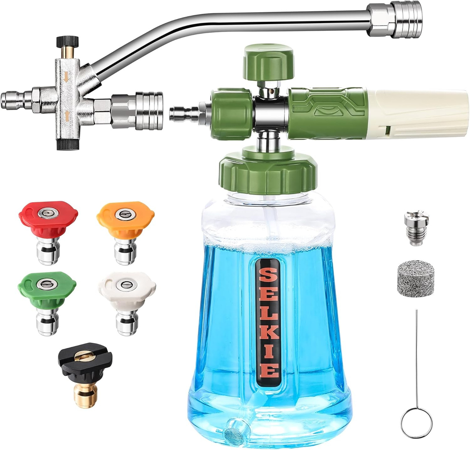 Foam Cannon with Dual Tip Attachment, Adjustable Pressure Washer Foam Blaster