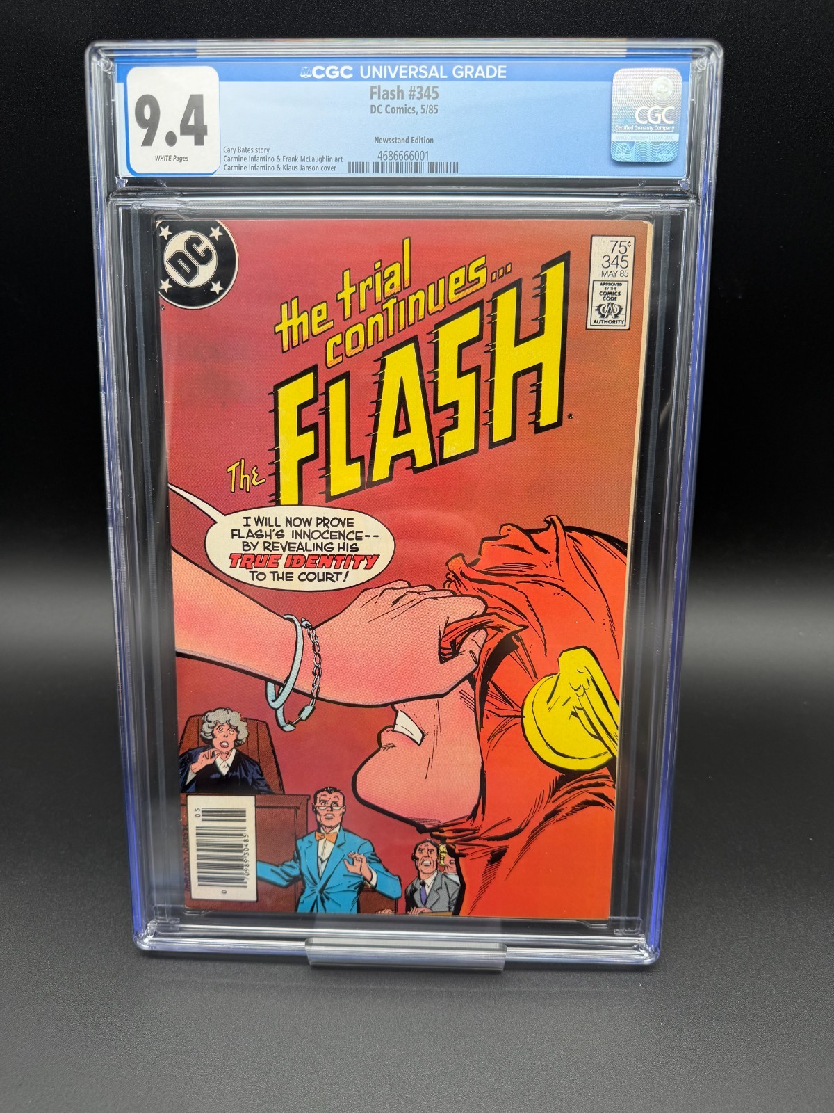 Flash 345 CGC 9.4 DC 1985 NEWSSTAND Edition Graded Bronze Age Comic Slab