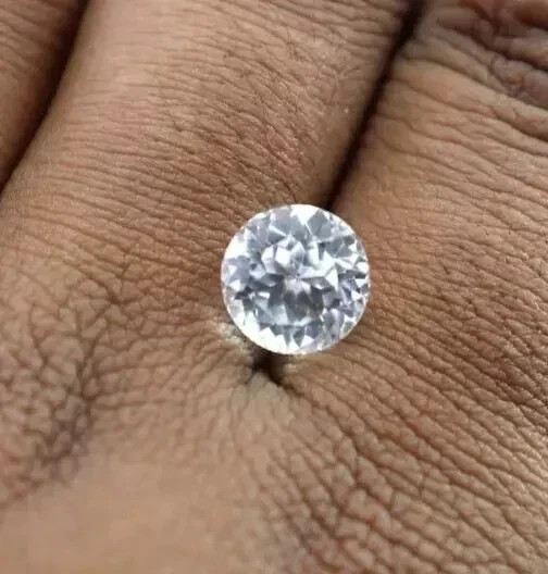 10.59 Ct Rare Natural GIE Certified Ceylon White Sapphire Round Loose Gemstone