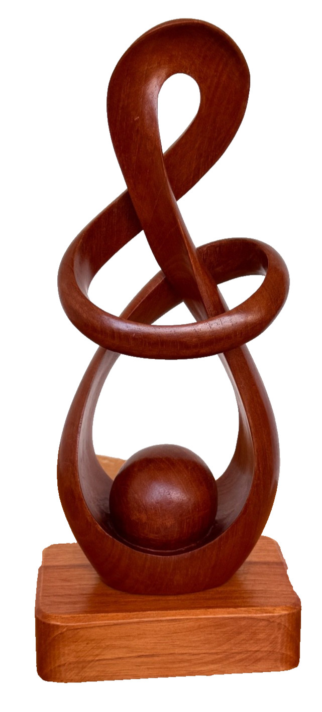 2007 Luis Potosi Ecuador Studio Contemporary Carved Wood Rare Art Sculpture Vtg