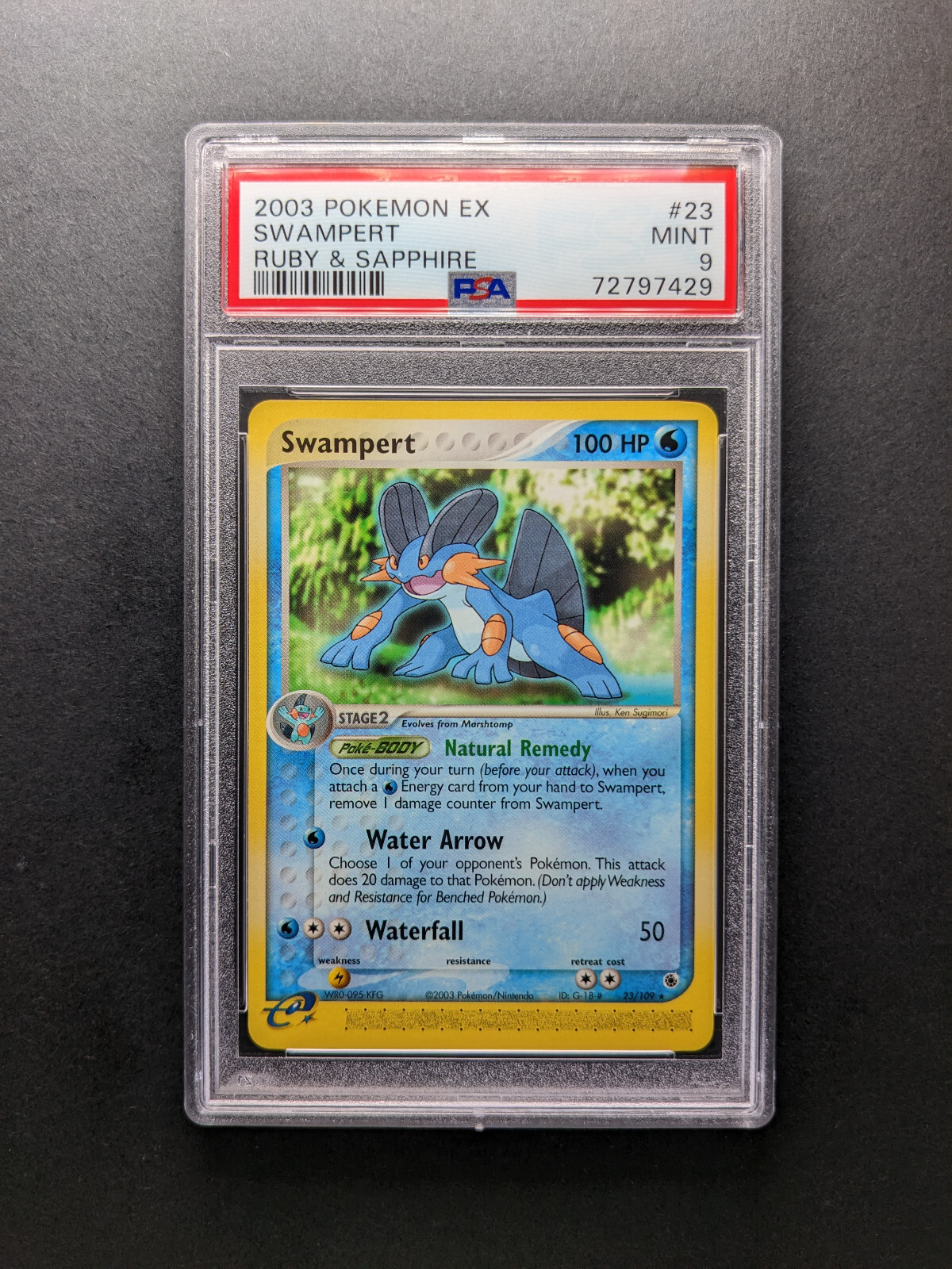 2003 Pokemon SWAMPERT - 23/109 - Rare - EX Ruby & Sapphire - PSA 9 2003 Pokemon SWAMPERT - 23/109 - Rare - EX Ruby & Sapphire - PSA 9